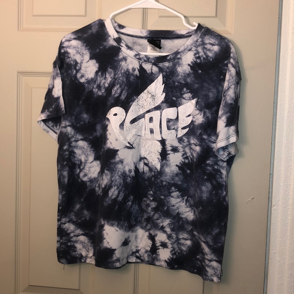 Tie dye print "Peace" tee
